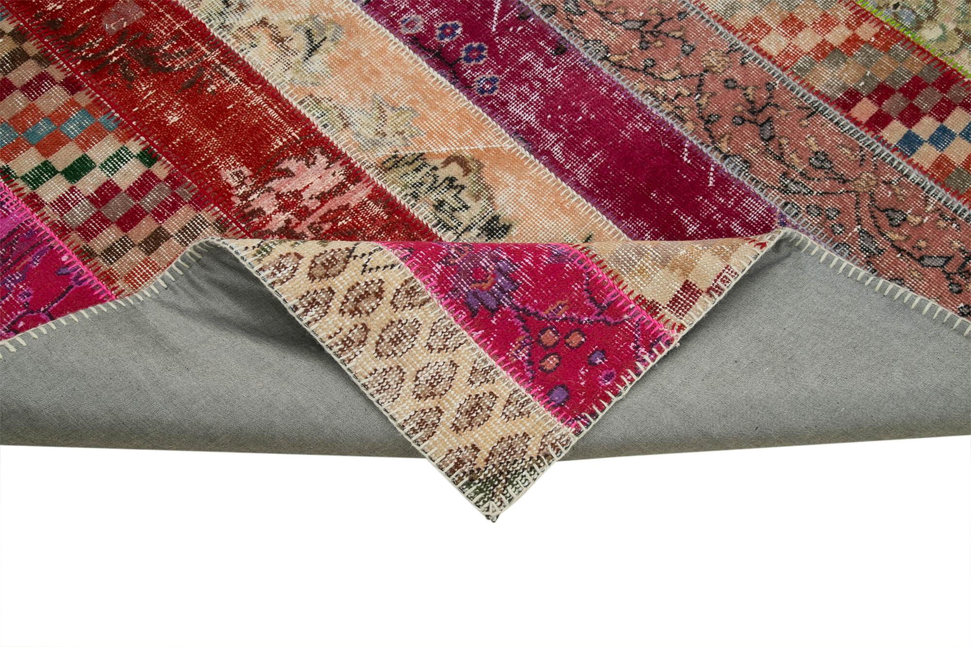 Kırk Yama Gri Patchwork Pamuk Yün El Dokuma Halısı 202x306 Agacan