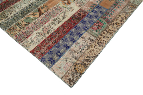 Kırk Yama Gri Patchwork Pamuk Yün El Dokuma Halısı 200x300 Agacan