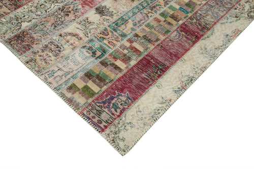 Kırk Yama Gri Patchwork Pamuk Yün El Dokuma Halısı 203x305 Agacan