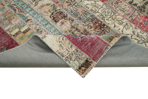 Kırk Yama Gri Patchwork Pamuk Yün El Dokuma Halısı 203x305 Agacan