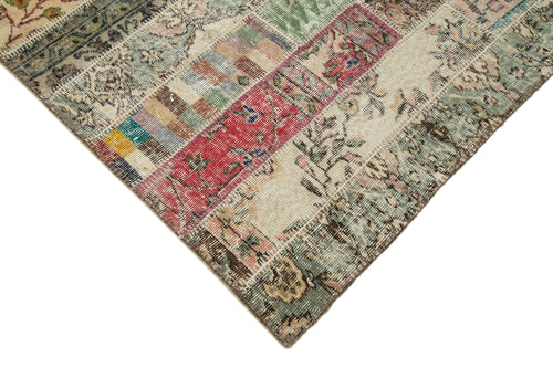 Kırk Yama Gri Patchwork Pamuk Yün El Dokuma Halısı 202x304 Agacan