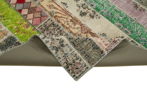 Kırk Yama Gri Patchwork Pamuk Yün El Dokuma Halısı 202x303 Agacan