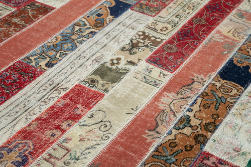 Kırk Yama Gri Patchwork Pamuk Yün El Dokuma Halısı 201x302 Agacan