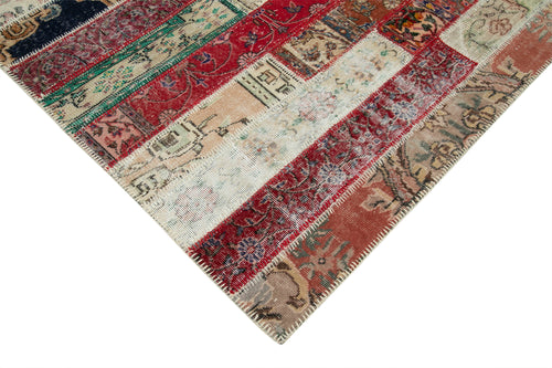 Kırk Yama Gri Patchwork Pamuk Yün El Dokuma Halısı 202x300 Agacan