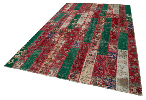 Kırk Yama Gri Patchwork Pamuk Yün El Dokuma Halısı 200x301 Agacan