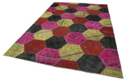 Kırk Yama Gri Patchwork Pamuk Yün El Dokuma Halısı 199x306 Agacan