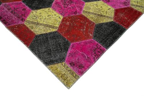 Kırk Yama Gri Patchwork Pamuk Yün El Dokuma Halısı 199x306 Agacan