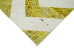 Kırk Yama Sarı Patchwork Pamuk Yün El Dokuma Halısı 200x320 Agacan