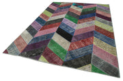 Kırk Yama Gri Patchwork Pamuk Yün El Dokuma Halısı 215x301 Agacan