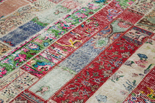 Kırk Yama Gri Patchwork Pamuk Yün El Dokuma Halısı 243x307 Agacan