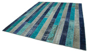 Kırk Yama Gri Patchwork Pamuk Yün El Dokuma Halısı 257x306 Agacan
