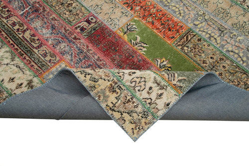 Kırk Yama Gri Patchwork Pamuk Yün El Dokuma Halısı 243x305 Agacan