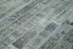 Kırk Yama Gri Patchwork Pamuk Yün El Dokuma Halısı 248x302 Agacan