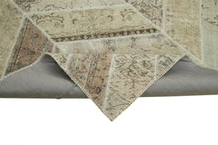 Kırk Yama Bej Patchwork Pamuk Yün El Dokuma Halısı 248x312 Agacan