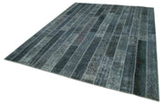 Kırk Yama Gri Patchwork Pamuk Yün El Dokuma Halısı 240x307 Agacan
