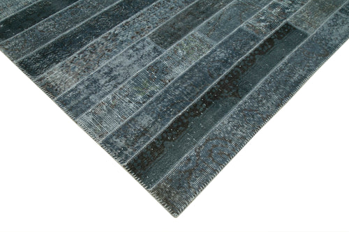 Kırk Yama Gri Patchwork Pamuk Yün El Dokuma Halısı 240x307 Agacan