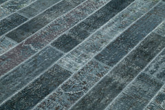 Kırk Yama Gri Patchwork Pamuk Yün El Dokuma Halısı 240x307 Agacan