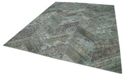 Kırk Yama Gri Patchwork Pamuk Yün El Dokuma Halısı 248x308 Agacan