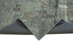 Kırk Yama Gri Patchwork Pamuk Yün El Dokuma Halısı 247x308 Agacan