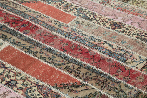 Kırk Yama Gri Patchwork Pamuk Yün El Dokuma Halısı 245x305 Agacan