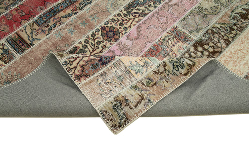 Kırk Yama Gri Patchwork Pamuk Yün El Dokuma Halısı 245x305 Agacan