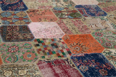 Kırk Yama Gri Patchwork Pamuk Yün El Dokuma Halısı 225x340 Agacan