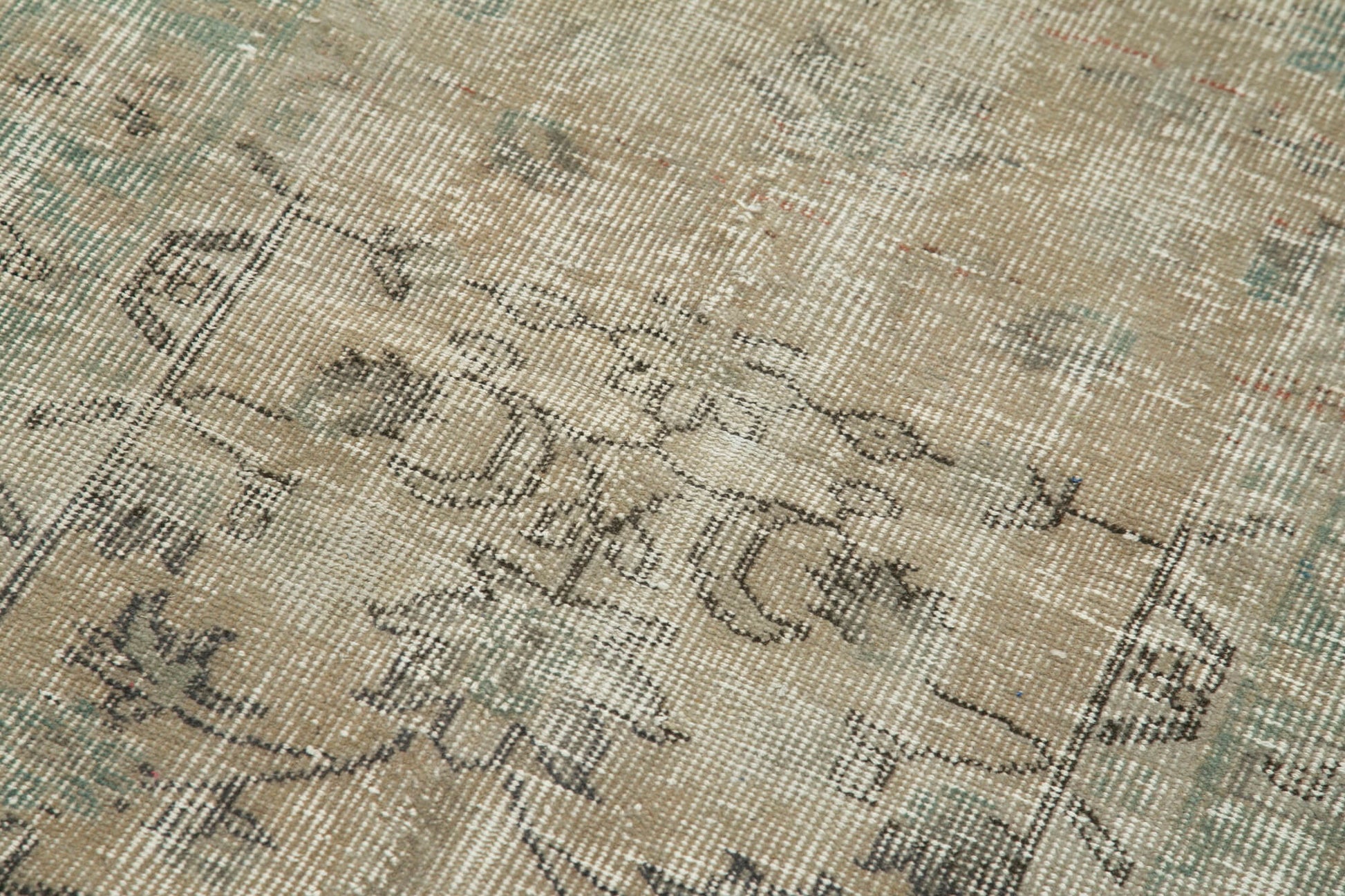 Overdyed Vintage Gri Eskitme Pamuk Yün El Dokuma Halısı 88x176 Agacan