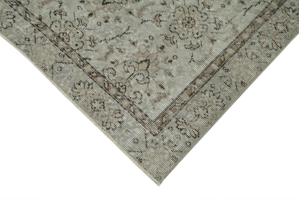 Overdyed Vintage Gri Eskitme Pamuk Yün El Dokuma Halısı 116x193 Agacan