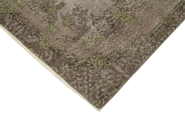 Overdyed Vintage Kahverengi Eskitme Pamuk Yün El Dokuma Halısı 113x200 Agacan