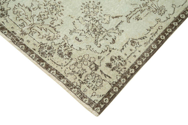 Overdyed Vintage Gri Eskitme Pamuk Yün El Dokuma Halısı 114x209 Agacan