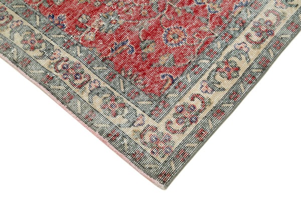 Overdyed Vintage Kırmızı Eskitme Pamuk Yün El Dokuma Halısı 115x196 Agacan