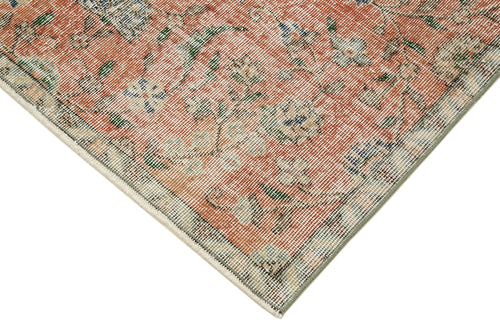 Overdyed Vintage Kırmızı Eskitme Pamuk Yün El Dokuma Halısı 115x216 Agacan