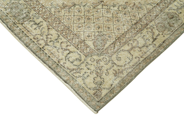 Overdyed Vintage Bej Eskitme Pamuk Yün El Dokuma Halısı 119x197 Agacan