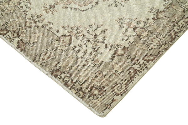 Overdyed Vintage Bej Eskitme Pamuk Yün El Dokuma Halısı 120x197 Agacan