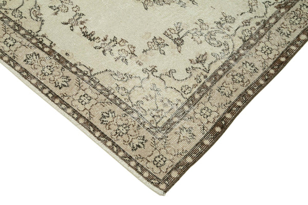 Overdyed Vintage Bej Eskitme Pamuk Yün El Dokuma Halısı 116x200 Agacan