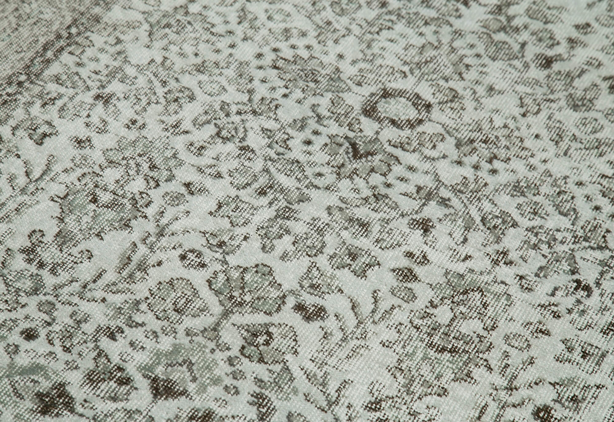 Overdyed Vintage Gri Eskitme Pamuk Yün El Dokuma Halısı 112x213 Agacan