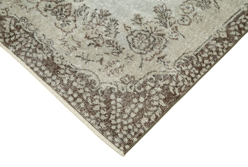Overdyed Vintage Gri Eskitme Pamuk Yün El Dokuma Halısı 116x210 Agacan
