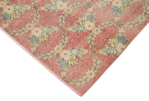 Overdyed Vintage Kırmızı Eskitme Pamuk Yün El Dokuma Halısı 118x220 Agacan