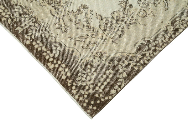 Overdyed Vintage Bej Eskitme Pamuk Yün El Dokuma Halısı 120x207 Agacan