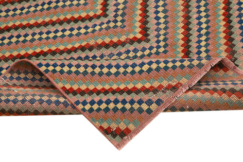 Checkered Runner Beyaz Geometrik Pamuk Yün El Dokuma Halısı 125x254 Agacan