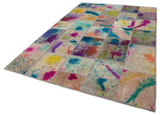 Kırk Yama Gri Patchwork Pamuk Yün El Dokuma Halısı 200x298 Agacan