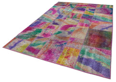 Kırk Yama Gri Patchwork Pamuk Yün El Dokuma Halısı 200x300 Agacan