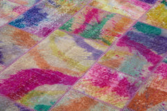 Kırk Yama Gri Patchwork Pamuk Yün El Dokuma Halısı 200x300 Agacan