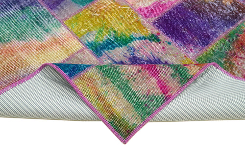 Kırk Yama Gri Patchwork Pamuk Yün El Dokuma Halısı 200x300 Agacan
