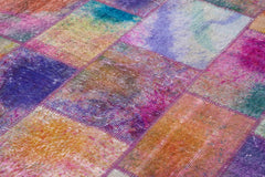 Kırk Yama Gri Patchwork Pamuk Yün El Dokuma Halısı 200x300 Agacan