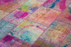 Kırk Yama Gri Patchwork Pamuk Yün El Dokuma Halısı 198x300 Agacan