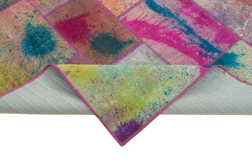 Kırk Yama Gri Patchwork Pamuk Yün El Dokuma Halısı 198x300 Agacan