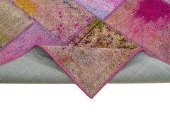 Kırk Yama Gri Patchwork Pamuk Yün El Dokuma Halısı 198x302 Agacan