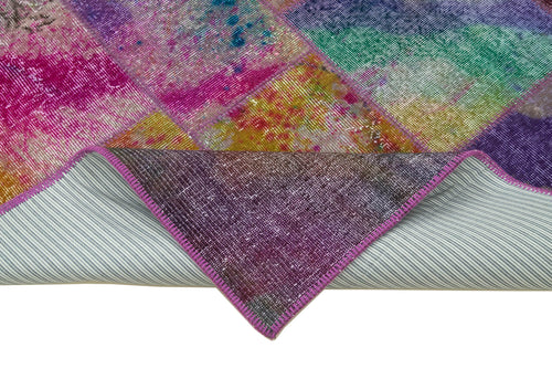 Kırk Yama Gri Patchwork Pamuk Yün El Dokuma Halısı 202x300 Agacan