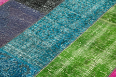 Kırk Yama Gri Patchwork Pamuk Yün El Dokuma Halısı 200x300 Agacan